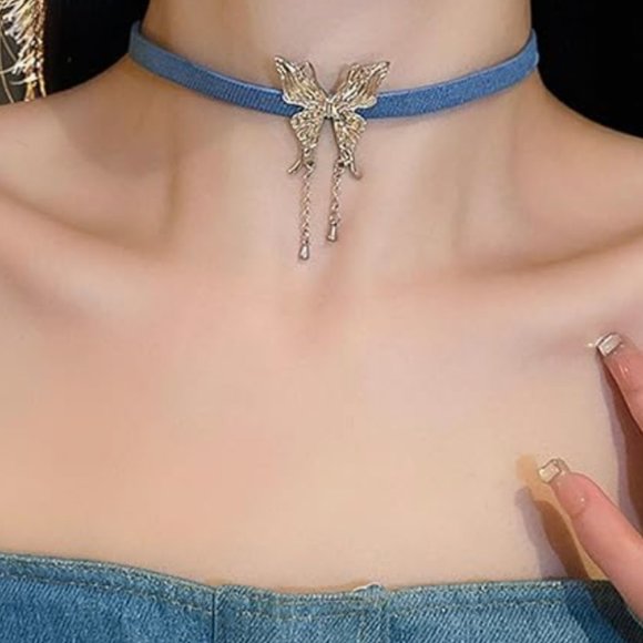 Jewelry - Jeans Butterfly Necklace Choker